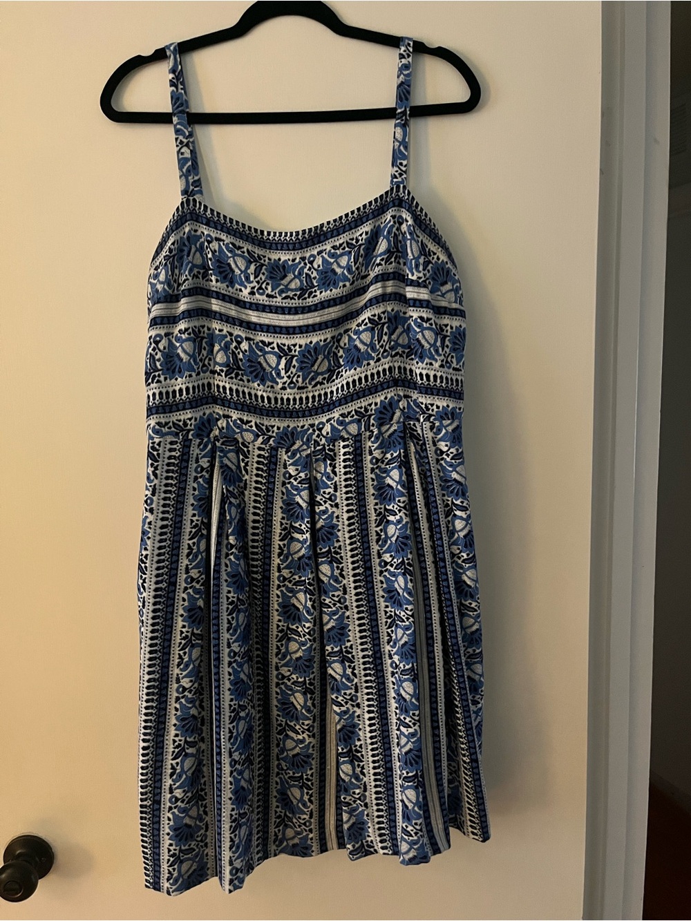 Blue and White Striped Floral Sundress